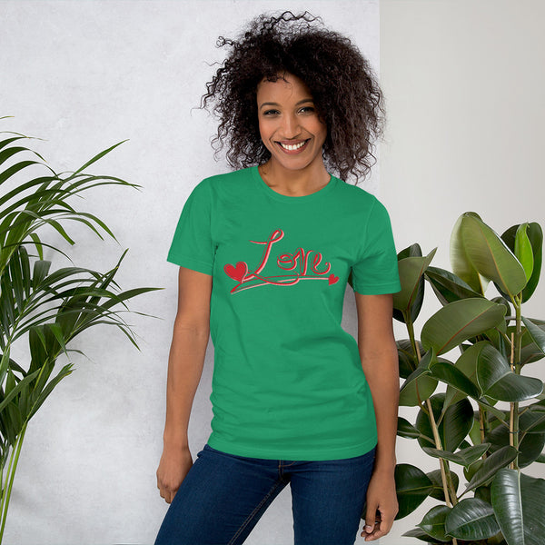 Womens Graphic Short sleeve Tee-Love heart