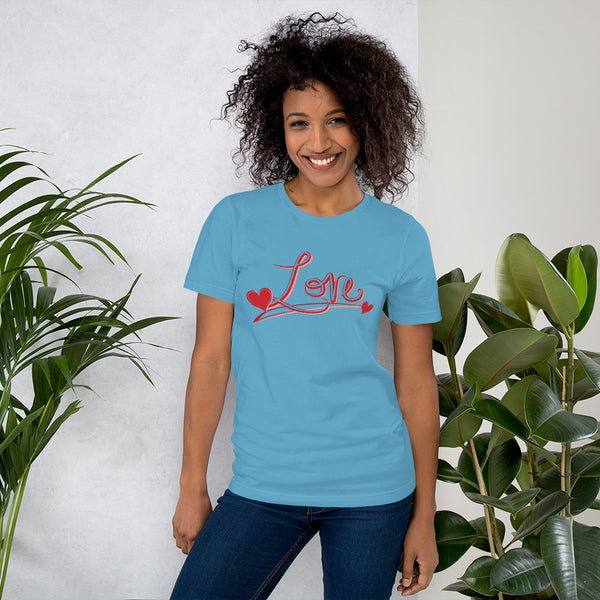 Womens Graphic Short sleeve Tee-Love heart