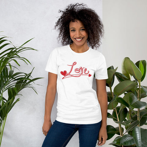 Womens Graphic Short sleeve Tee-Love heart