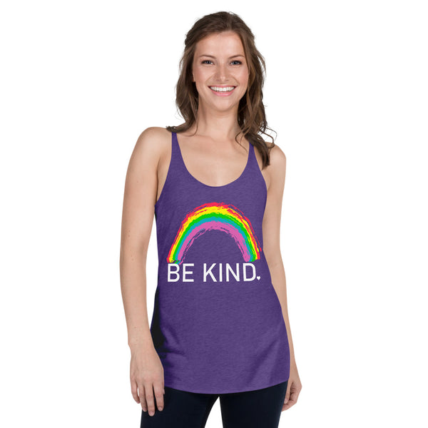 Be Kind Womens Graphic Raceback Tank