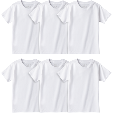 Toddler Boys Cotton Crew Nect T shirt 6 pack